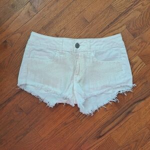 American Eagle Sequin White Denim Shorts Sz 4